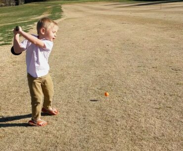 2 Year Old Finishes First Full Golf Hole!