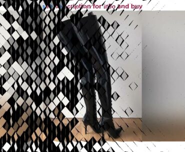 Promo of Crotch Hard Shaft Laceup Boots Stiletto Black Patent Leather Pointed Toe Shaft 95 cm Shoes