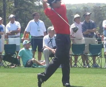 YE Yang tees off #1 hole at 2013 Masters Tournament at Augusta National
