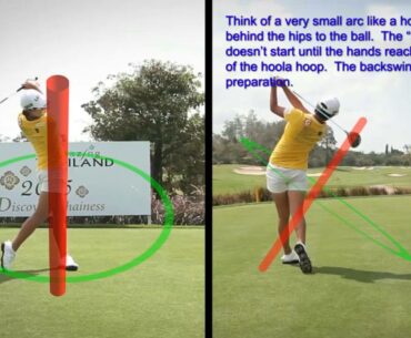 Tiny arc golf swing - axis through the hands