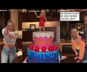 Rob Gronkowski & Camille Kostek RECEIVE A SPECIAL CAKE for Camille’s DEBUT on WIPEOUT!