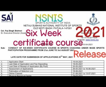 NSNIS Six Week Certificate Course 2021 || Six Week Diploma Course