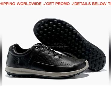 [Sale] $72.6 Black Golf Shoes First Grain Leather Boots Mens Spikeless Golf Sport Shoes Man Waterpr