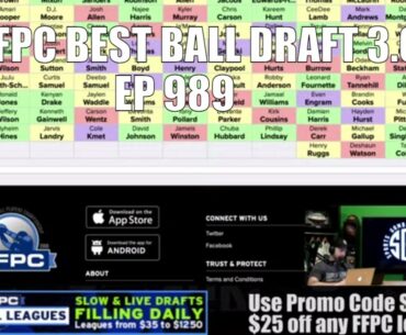 FFPC Best Ball Draft 3.0 - Sports Gambling Podcast (Ep. 989) - Fantasy Football Podcast