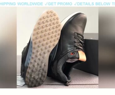 [DIscount] $64.62 New Brand Men Golf Shoes Leather Professional Golf Sport Sneakers Black White Cla