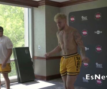 LOL "I'm KO Him In Wrestling Shoes" Jake Paul Open Workout EsNews Boxing