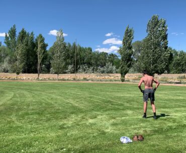 home sexual playing catch with new nike gloves