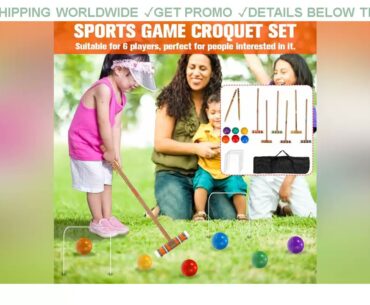 [Promo] $53.57 Outdoor Game Sport Gate Ball Croquet Croguet 1 Set for 6 Players luxury childrens sp