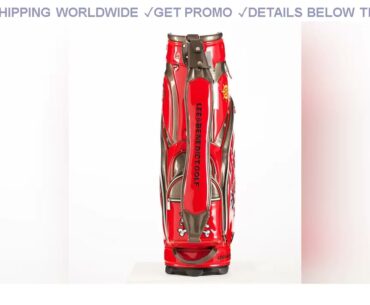 [Promo] $176 New LEEB Golf Standard Bag Cart Bags With Rain Hoods PU Leather 5 Ways Double sided Em