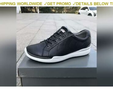 [Deal] $64.9 2020 Golf Shoes for Men Genuine Leather Golf Sport Sneakers Black White Athletci Walki