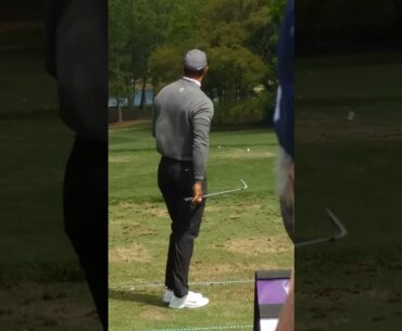 Tiger Woods hitting some golf balls at the driving range