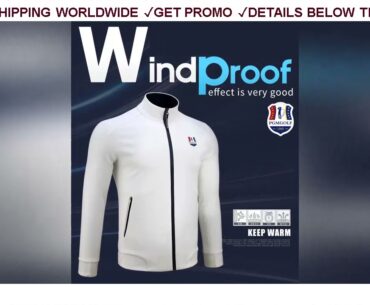 [Promo] $56.72 1 Piece golf Jacket  PGM Men Clothes Tops Mens Trench Coat Fall Winter Windproof War