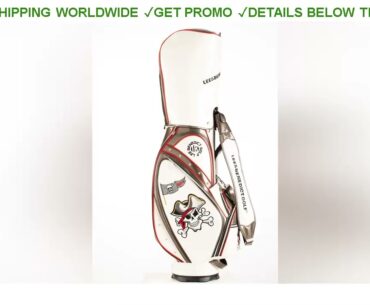 [Sale] $176 New LEEB Golf Standard Bag Cart Bags With Rain Hoods PU Leather 5 WaysDouble sided  Emb