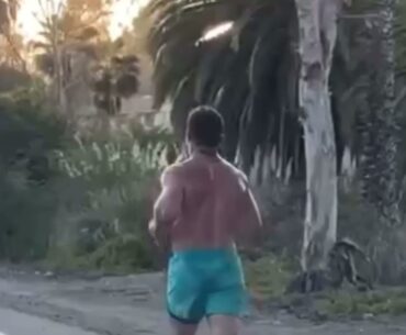 Canelo doing road work getting ready for bjs