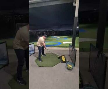 some golf range hitting fun.