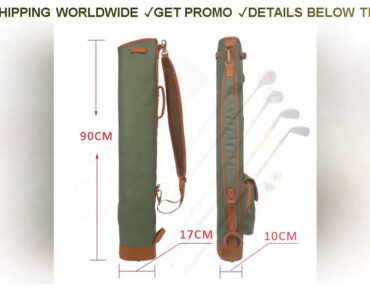 [Sale] $66.99 Tourbon Outdoor Vintage Golf Bag Clubs Carrier Pencil Style Waxed Canvas & Leather Fl