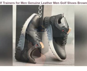 FreeShipping Original Golf Trainers for Men Genuine Leather Men Golf Shoes Brown Black Gym Men Snea