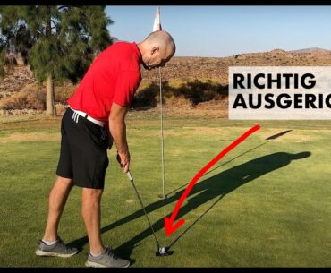 Dies hilft, den Putter jedes Mal richtig auf das Ziel auszurichten