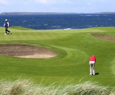 Trump struggles to get golf ball uphill at Doonbeg golf course