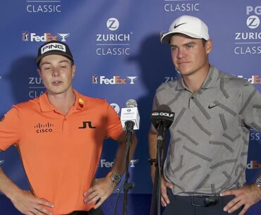 Viktor Hovland and Kris Ventura Friday Flash Interview 2021 Zurich Classic of New Orleans