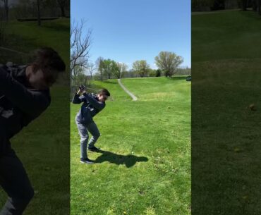 Pitching wedge shot in the wind