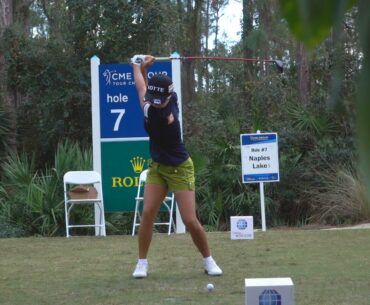 HYO JOO KIM 120fps FACE ON SLOW MOTION GOLF SWING - 2015 CME GROUP TOUR CHAMPIONSHIP 1080p HD
