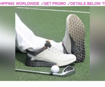 [Promo] $64.25 New Genuine Leather Mens Golf Shoes Anti Slip Spikless Walking Sneakers for Golfer M