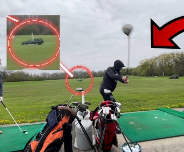 First to hit the Car Wins (With Golf Balls)