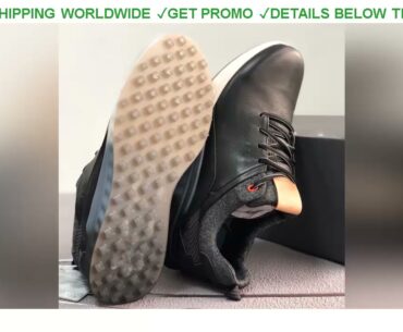 [Promo] $64.62 New Brand Men Golf Shoes Leather Professional Golf Sport Sneakers Black White Classi