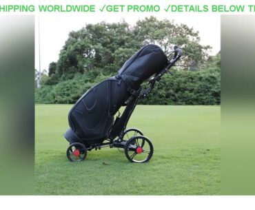 [Cheap] $110.76 PLYEAGLE Foldable 4 Wheel Golf Trolley with Fixed point Brake Umbrella Holder Alumi