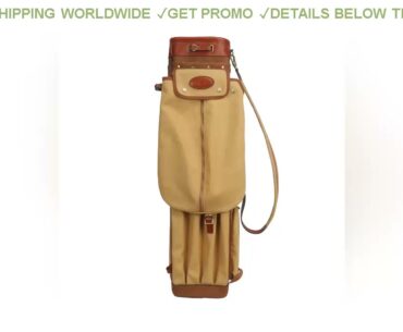 [DIscount] $143.07 Tourbon Vintage Golf Club Bag Carrier Pencil Style Canvas & Leather Golf Gun Bag