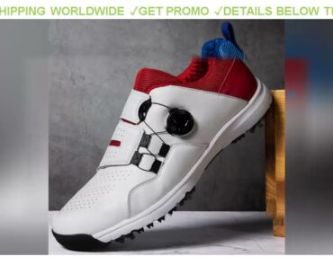 [Promo] $56.09 Waterproof Sneakers Mens Golf Shoes Breathable Fitness Training Golf Shoe Man Non Sl