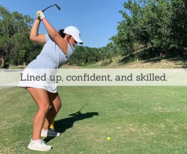 Lined up, confident and skilled golf.