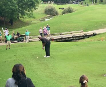 Charles Barkley's new golf swing coming right at you