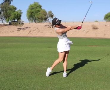 Hot Paige Spiranac Golf swing moment in may 2020 - Full HD
