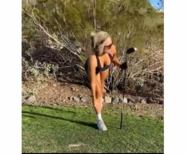 Hot Girl Golfer with Beautiful Golf Swing #6 #shorts