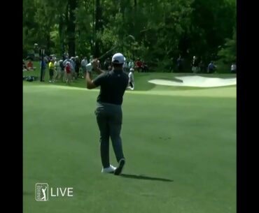 Jon Rahm hits the flag in the Wells Fargo Championship!