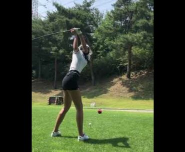 Beautiful Golf Swing by Beautiful Model