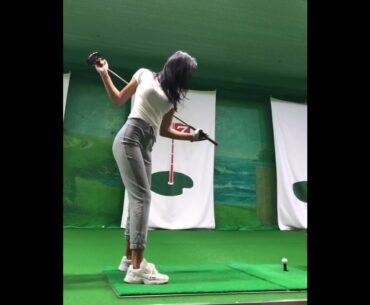 Great Golf Swing by a korean model