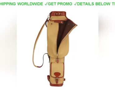 [DIscount] $144.99 Tourbon Vintage Pencil Style Golf Club Bag Carrier Canvas & Leather Golf Gun Bag