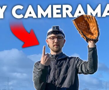 Hitting golf balls at my CAMERAMAN (how I practice pitching)
