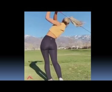Hot Girl Golfer with Beautiful Golf Swing #8 #shorts