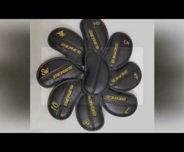 [Deal] $20.9 New 9Pcs/Lot Golf Irons Head Covers PU Leather Double Sides Honma Beres Golf Clubs Iro