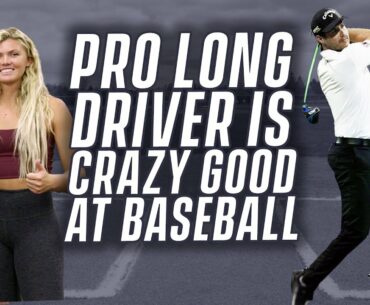 GOLF PRO IS CRAZY GOOD AT BASEBALL | Eric Sim X Paige Halstead