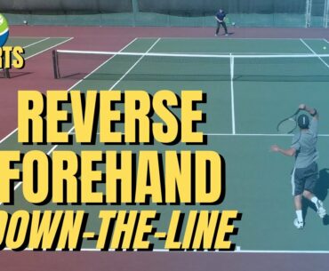 The Reverse Forehand Down-the-Line (Tennis Slow Motion Analysis) - Quick Tips and Tactics #Shorts
