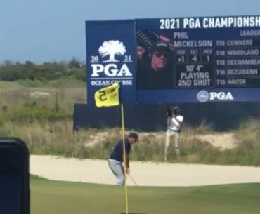 Phil Mickelson chip in PGA Championship 2021 | Golf Rabble