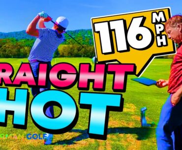 DEAD Straight Golf Shot - 116 MPH Clubhead