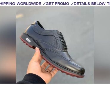 [Deal] $64.25 Professional Genuine Leather Golf Shoes Men High Quality Walking Shoes for Men Size 3