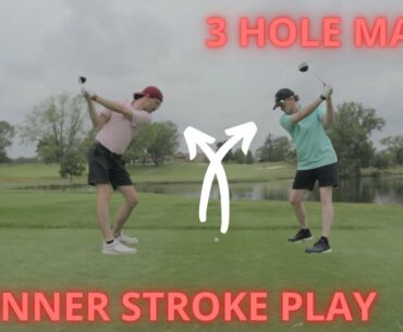 BEGINNER GOLF STROKE PLAY | MY WORST EVER HOLE!? | 3 Hole match!