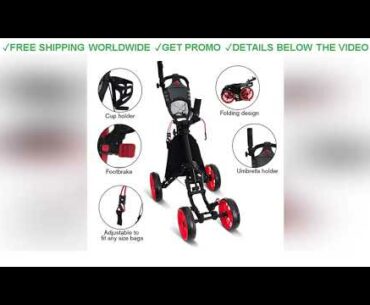 [Deal] $212.62 Folding Aluminum Alloy Golf Trolley 4 Wheels Golf Bag Pull Push Cart Umbrella Cup Ho